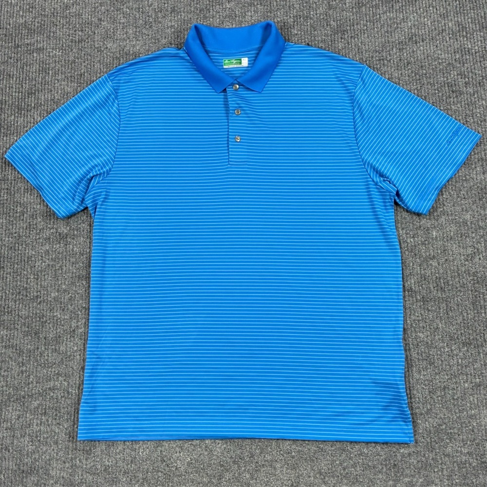 Ben Hogan Performance Golf Polo Shirt Mens Size XL Blue Striped Short Sleeve
